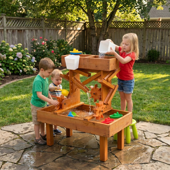 Outdoor Wooden Water Table for ToddlersKids’ Sensory Play Station banner